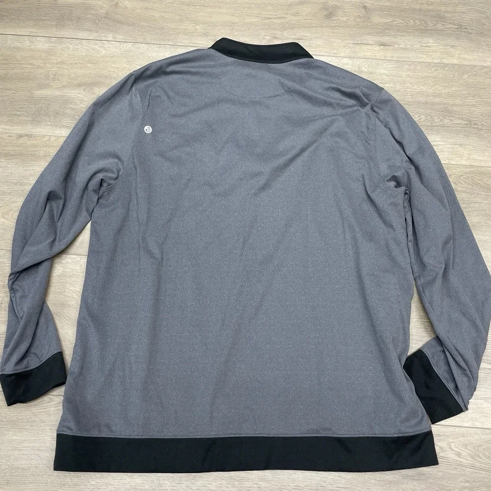 Swannies Gray 1/4 Zip Golf Pullover Men Sz XXL STAIN Casual Preppy